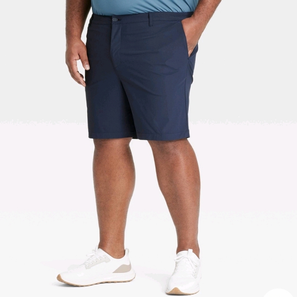 Men's Big 8" Golf Shorts - All In Motion Navy Blue Moisture Wicking 40